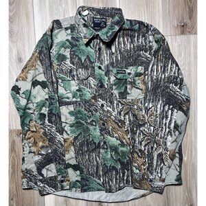 Vintage Rattlers Real Tree USA Green Camo Long Sleeve Button Down - Men Size 2XL